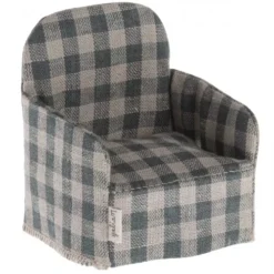 Maileg Poppenhuisstoel Groen Geruit