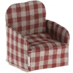 Maileg Poppenhuisstoel Rood Geruit