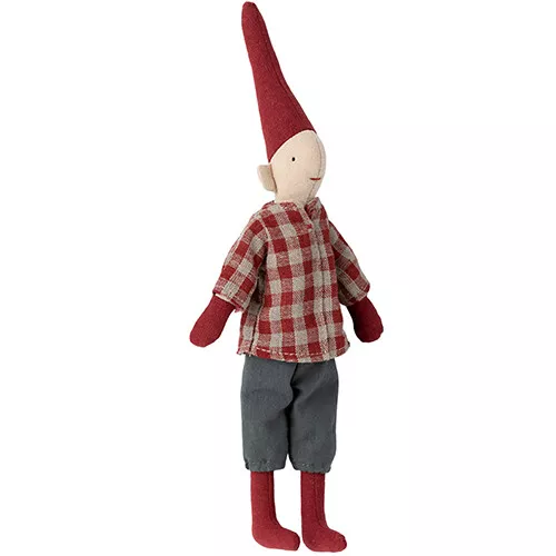 Maileg Decoratie Klimpixie - Jongen - Rood Shirt - 25 Cm