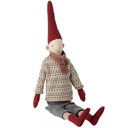 Maileg Decoratie Pixie Medium - Jongen - Wintertrui - 51 Cm