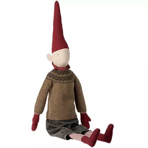 Maileg Decoratie Pixie Mega - Jongen - Bruine Trui - 105 Cm - Afbeelding 2