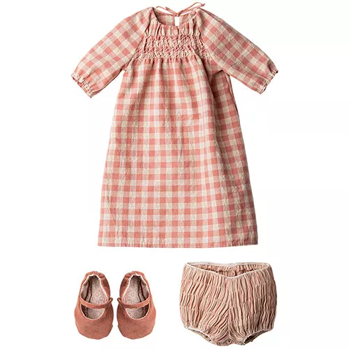 Maileg Knuffelkonijn Geruite Jurk - Maat 5 - 75 Cm - Afbeelding 2