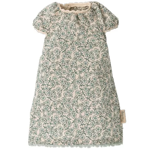 Maileg Knuffelkonijn Nachtjapon Blauwe Bloemen - Maat 2 - 27 Cm - Afbeelding 2