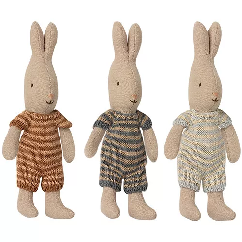 Maileg Knuffelkonijn Rabbit In Romper - Micro - 16 Cm - Grijs - Afbeelding 2