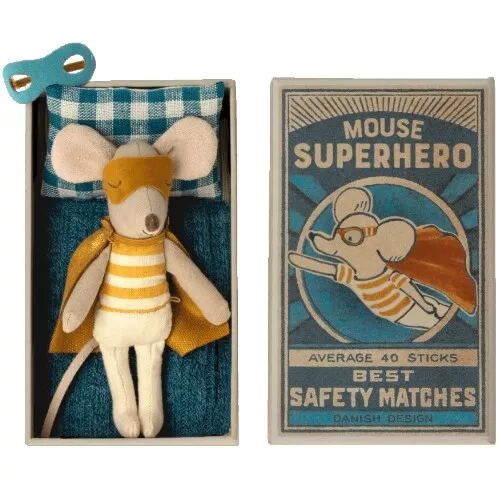 Maileg Knuffelmuis Kleine Broer In Luciferdoosje - Superheld - 10 Cm - Afbeelding 3
