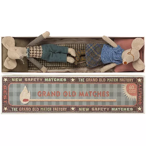 Maileg Knuffelmuis Opa En Oma In Luciferdoos - 15 Cm